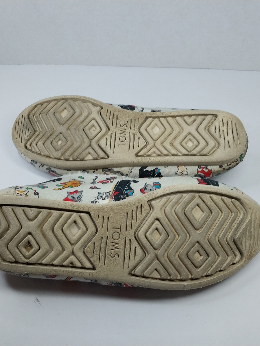 Toms Christmas Holiday Cats Belmont Shoes Gray Flats Women’s Size 8.5 Kitty Cat - Picture 10 of 10